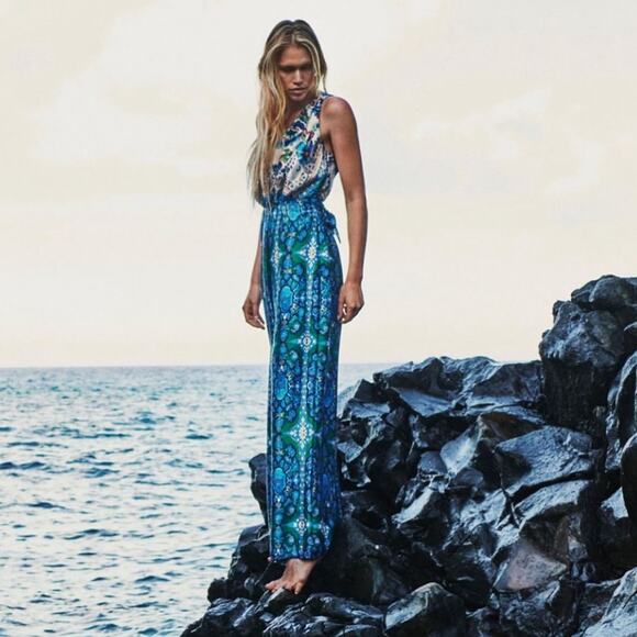 ZARA Floral Print belted jumpsuit - Picture 8 of 10